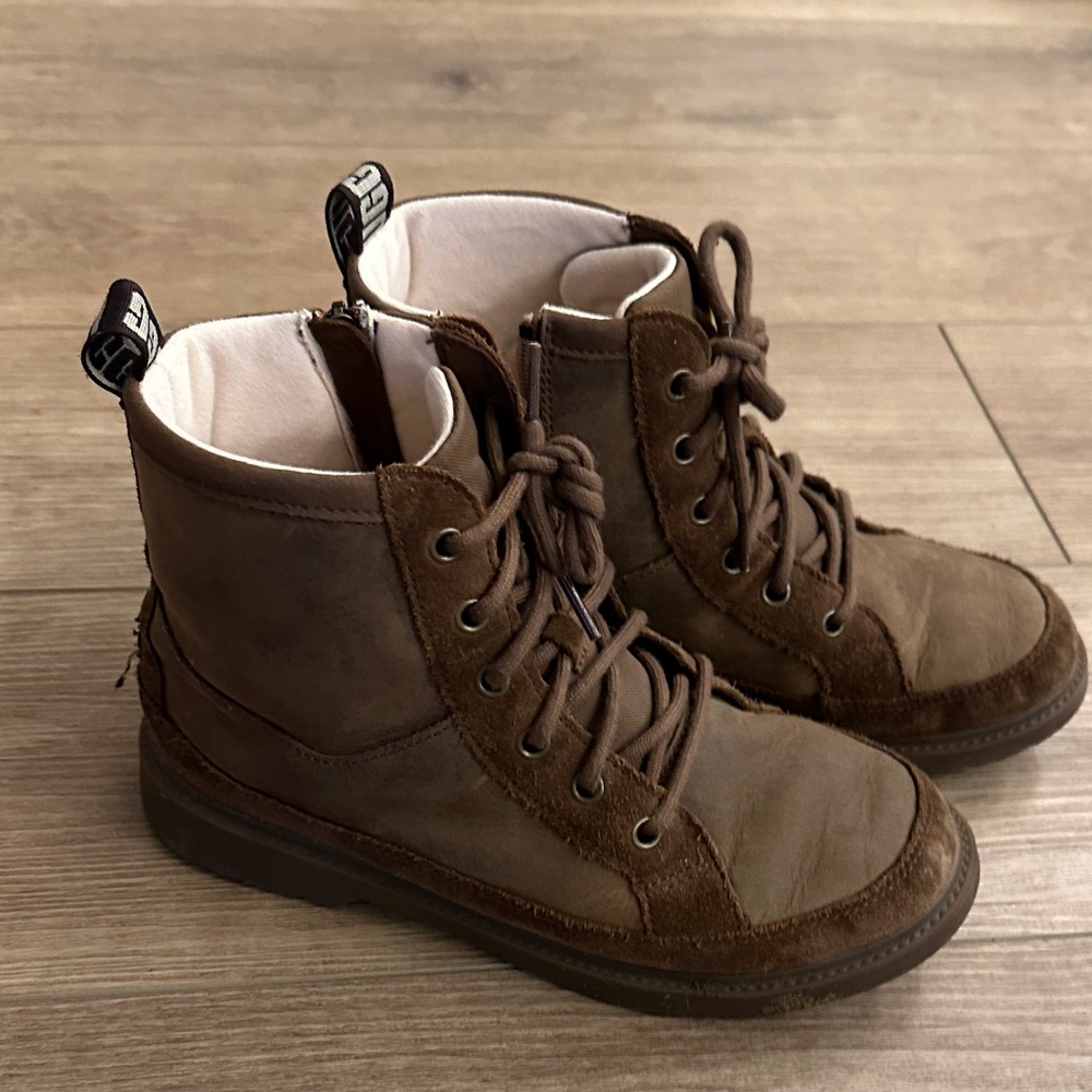 UGG Tan Lace-Up Boots